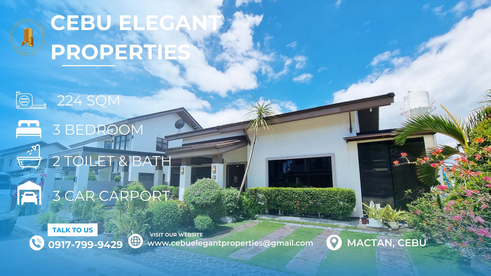 3 Bedroom Bungalow House and Lot for Sale in Mactan Island, Lapu-Lapu, Cebu